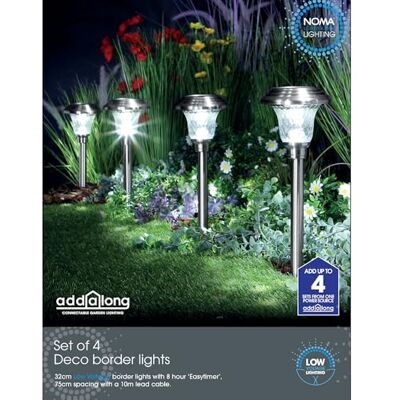 Noma Connectable Deco Border Lights (Set of 4), Silver Noma Connectable Deco Border Lights (Set of 4), Silver