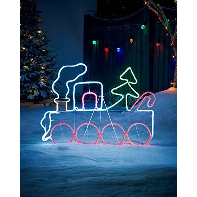 WeRChristmas Pre-Lit 2D Neon Train Rope Light Silhouette WeRChristmas Pre-Lit 2D Neon Train Rope Light Silhouette