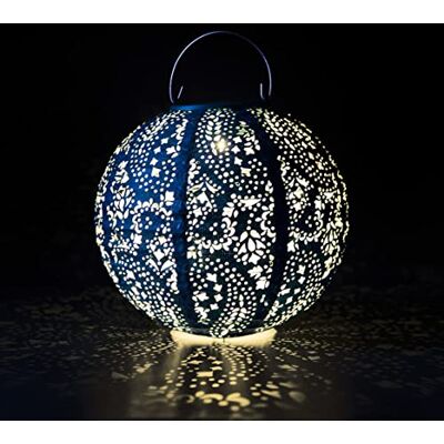 IWOOT Navy Solar Lanterns - Outdoor Solar Lanterns Set of 2 IWOOT Navy Solar Lanterns - Outdoor Solar Lanterns Set of 2