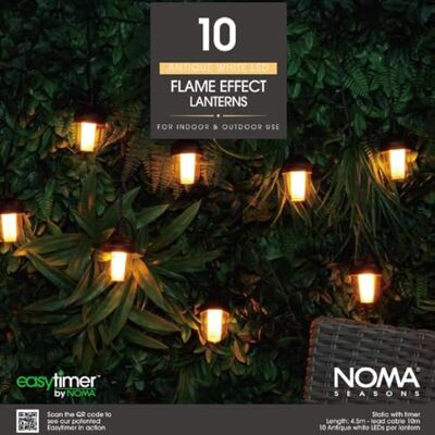 Noma Antique White Flame Effect String Lights – Create Warm Ambience with Flickering Lantern Effect, 10 Lights (Pack of 1) Noma Antique White Flame Effect String Lights – Create Warm Ambience with Flickering Lantern Effect, 10 Lights (Pack of 1)