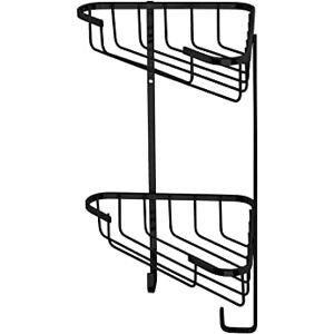 Croydex Slimline Corner Shower Caddy Matt Black Bathroom Accessories Durable Steel Bathroom Shelves for Modern Bathrooms, 2-Tier Shower Corner Shelves with Hooks, 5kg Load Capacity Croydex Slimline Corner Shower Caddy Matt Black Bathroom Accessories Durable Steel Bathroom Shelves for Modern Bathrooms, 2-Tier Shower Corner Shelves with Hooks, 5kg Load Capacity