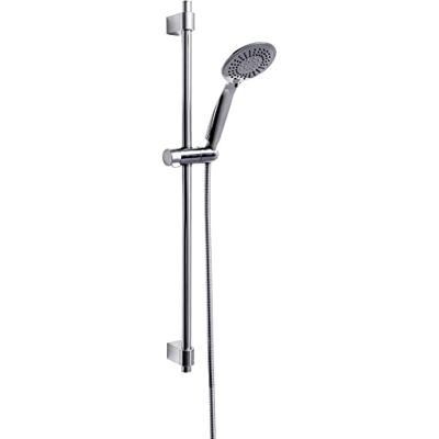 WENKO Young shower set, modern shower head with 5 spray types, shower rod made of high-quality stainless steel and shower hose, for instantaneous water heaters, universal connection ½", 66 cm, silver WENKO Young shower set, modern shower head with 5 spray types, shower rod made of high-quality stainless steel and shower hose, for instantaneous water heaters, universal connection ½", 66 cm, silver