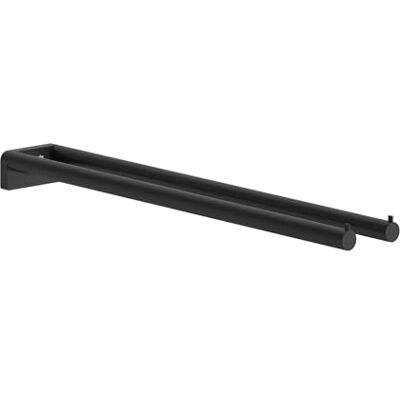 Hansgrohe AddStoris S towel rail with two arms, towel holder double, concealed fastening, bathroom accessories, matt black, 41787670 Hansgrohe AddStoris S towel rail with two arms, towel holder double, concealed fastening, bathroom accessories, matt black, 41787670
