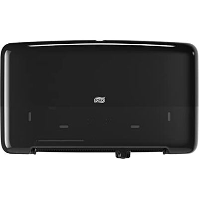 Tork Twin Mini Jumbo Toilet Paper Roll Wall Mounted Dispenser Black T2, High Capacity, Elevation Range, 555508 Tork Twin Mini Jumbo Toilet Paper Roll Wall Mounted Dispenser Black T2, High Capacity, Elevation Range, 555508