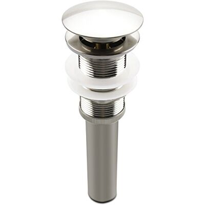 ALLWIN-HOUSEWARE W Bathroom Sink Pop Up Drain Assembly Without Overflow Fits 1.57 to 2.36 Inch Sink Openings with 1-1/4 Inch Tailpiece Large Cap Solid Brass Drain Stopper (Brushed Nickel) ALLWIN-HOUSEWARE W Bathroom Sink Pop Up Drain Assembly Without Overflow Fits 1.57 to 2.36 Inch Sink Openings with 1-1/4 Inch Tailpiece Large Cap Solid Brass Drain Stopper (Brushed Nickel)