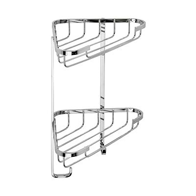 Croydex - Stainless Steel Small 2 Tier Corner Basket - Hooks - Shower Caddy Croydex - Stainless Steel Small 2 Tier Corner Basket - Hooks - Shower Caddy