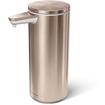 simplehuman ST1046 266ml Automatic Hand Motion Liquid Soap Dispenser, Rechargeable, Variable Dispense, No-drip Valve, IP67 Waterproof, Rose Gold High-Grade Stainless Steel simplehuman ST1046 266ml Automatic Hand Motion Liquid Soap Dispenser, Rechargeable, Variable Dispense, No-drip Valve, IP67 Waterproof, Rose Gold High-Grade Stainless Steel