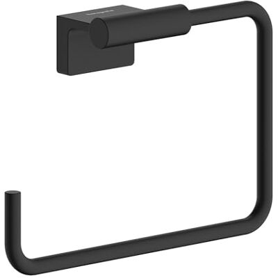 Hansgrohe AddStoris S towel holder, towel ring for wall mounting, concealed fastening, bathroom accessories, matt black, 41784670 Hansgrohe AddStoris S towel holder, towel ring for wall mounting, concealed fastening, bathroom accessories, matt black, 41784670