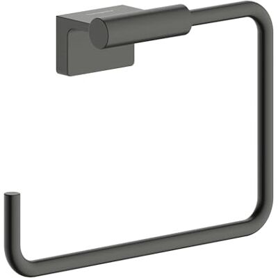 Hansgrohe AddStoris S towel holder, towel ring for wall mounting, concealed fastening, bathroom accessories, brushed black chrome, 41784340 Hansgrohe AddStoris S towel holder, towel ring for wall mounting, concealed fastening, bathroom accessories, brushed black chrome, 41784340