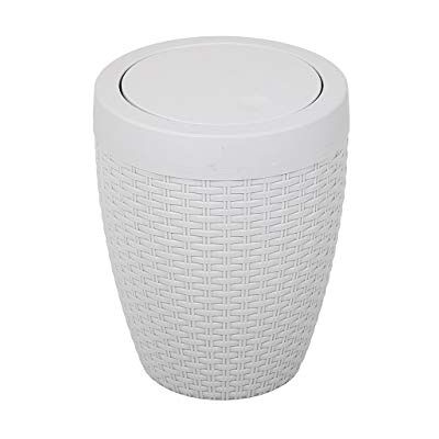 Addis - Faux Rattan Round Swing Lid - Bathroom Bin Addis - Faux Rattan Round Swing Lid - Bathroom Bin