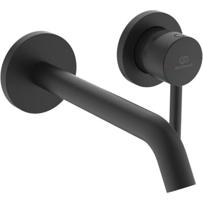 Ideal Standard Ceraline wall-Mounted Basin Mixer tap – Matte Black Flush-mount kit 2 for final installation, water-saving FirmaFlow cartridge, A6938XG Ideal Standard Ceraline wall-Mounted Basin Mixer tap – Matte Black Flush-mount kit 2 for final installation, water-saving FirmaFlow cartridge, A6938XG