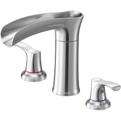 VEVOR Roman Tub Faucet, 3 Hole Waterfall Bathtub Faucet, Zinc Alloy Bath Tubs Faucets Set with 2 Handles, Deck Mount Bath Tub Faucets Set for Pet Washing, Adult Bathing, Silver, Waterfall Spout Design VEVOR Roman Tub Faucet, 3 Hole Waterfall Bathtub Faucet, Zinc Alloy Bath Tubs Faucets Set with 2 Handles, Deck Mount Bath Tub Faucets Set for Pet Washing, Adult Bathing, Silver, Waterfall Spout Design