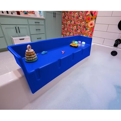 Tub Topper Bathtub Splash Guard Play Shelf Area -Toy Tray Caddy Holder Storage -Suction Cups Attach to Bath Tub -No Mess Water Spill in Bathroom -Fun for Toddlers Kids Baby, Blue, (911126) Tub Topper Bathtub Splash Guard Play Shelf Area -Toy Tray Caddy Holder Storage -Suction Cups Attach to Bath Tub -No Mess Water Spill in Bathroom -Fun for Toddlers Kids Baby, Blue, (911126)