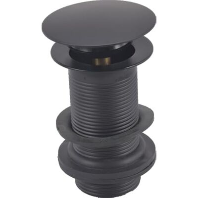 VeeBath Ideal Full Dome Waste Unslotted, Premium Click Clack Waste for Designer Basins Without Overflow, Waste for Bathroom Sink, Matt Black VeeBath Ideal Full Dome Waste Unslotted, Premium Click Clack Waste for Designer Basins Without Overflow, Waste for Bathroom Sink, Matt Black