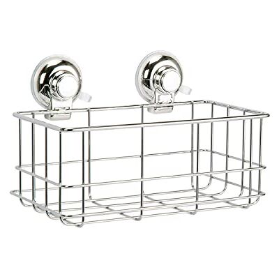 Gedy Hot Rectangular Shower Holder in Chrome Wire and Suction Cup Fixing, Dimensions 17 x 26.2 x 15.8 cm and Weight 0.45 kg Gedy Hot Rectangular Shower Holder in Chrome Wire and Suction Cup Fixing, Dimensions 17 x 26.2 x 15.8 cm and Weight 0.45 kg