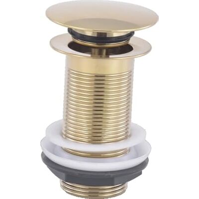 VeeBath Ideal Full Dome Waste Unslotted, Premium Click Clack Waste for Designer Basins Without Overflow, Waste for Bathroom Sink, Brushed Brass, Brown VeeBath Ideal Full Dome Waste Unslotted, Premium Click Clack Waste for Designer Basins Without Overflow, Waste for Bathroom Sink, Brushed Brass, Brown