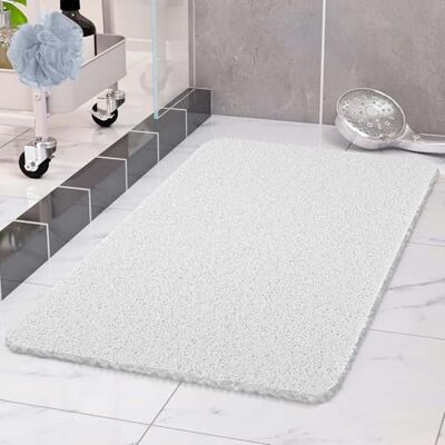COSYLAND Shower Mat Non-Slip 40 x 80 cm Bath Mat Non-Slip with Drainage, Soft PVC Loofah Non-Slip Shower Mat, Quick Non-Slip Bath Mat, White COSYLAND Shower Mat Non-Slip 40 x 80 cm Bath Mat Non-Slip with Drainage, Soft PVC Loofah Non-Slip Shower Mat, Quick Non-Slip Bath Mat, White