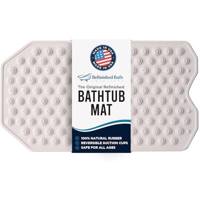 Refinished Bath Solutions The Original Refinished Bathtub Mat No Suction Cup Bath Mat Luxury Massaging Ridges Designed for Textured and Refinished Bathtubs Made of Rubber Not Plastic Great for Children/Elderly Refinished Bath Solutions The Original Refinished Bathtub Mat No Suction Cup Bath Mat Luxury Massaging Ridges Designed for Textured and Refinished Bathtubs Made of Rubber Not Plastic Great for Children/Elderly