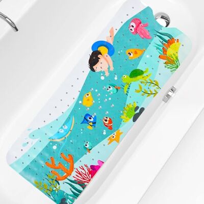 Tubozadi Baby Bath Mat for Tub Kids Bathtub Mat Non Slip Shower Mat for Toddler Extra Long 40X16 Inch Anti Slip Bathroom Bath Tub Mat with Suction Cups & Drain Holes (Sea World) Tubozadi Baby Bath Mat for Tub Kids Bathtub Mat Non Slip Shower Mat for Toddler Extra Long 40X16 Inch Anti Slip Bathroom Bath Tub Mat with Suction Cups & Drain Holes (Sea World)