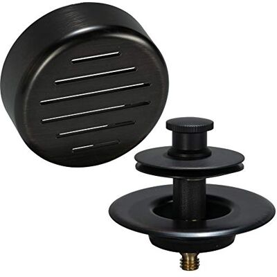 AB&A 60115 Press-In Strainer with "Classic" Overflow Plate and Push eN Lift Stopper, VeNetian Bronze Finish AB&A 60115 Press-In Strainer with "Classic" Overflow Plate and Push eN Lift Stopper, VeNetian Bronze Finish