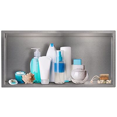 Sanbege 24"×12" Shower Niche Brushed Stainless Steel, Recessed Shower Caddy, Bathroom Shelf Insert Fits for 22.8"x11" Wall Hole Installation (Nickel) Sanbege 24"×12" Shower Niche Brushed Stainless Steel, Recessed Shower Caddy, Bathroom Shelf Insert Fits for 22.8"x11" Wall Hole Installation (Nickel)