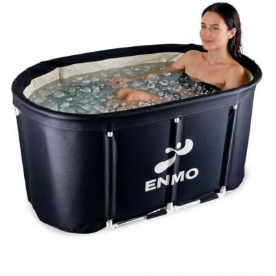 Enmo Ice Bath Tub 360L, 5-Layer Thermal Insulation, 120x60x58cm Portable bathtub adult, pop up bath design, aluminium alloy poles, cover lock, drain tap, carry bag included Enmo Ice Bath Tub 360L, 5-Layer Thermal Insulation, 120x60x58cm Portable bathtub adult, pop up bath design, aluminium alloy poles, cover lock, drain tap, carry bag included