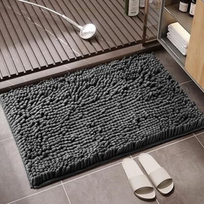 GC GAVENO CAVAILIA Faux Fur Bath Mat 1Piece Bathroom Mat Fluffy Rug Large Bath Mat Non Slip 50 x 80cm Super Absorbent & Quick Dry Thick Shaggy Bathmat Extra Soft Pedestal Mats, Charcoal GC GAVENO CAVAILIA Faux Fur Bath Mat 1Piece Bathroom Mat Fluffy Rug Large Bath Mat Non Slip 50 x 80cm Super Absorbent & Quick Dry Thick Shaggy Bathmat Extra Soft Pedestal Mats, Charcoal