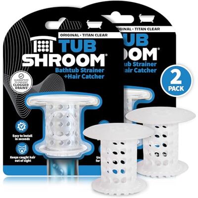 TubShroom Tub Drain Protector Hair Catcher/Strainer/Snare, Silicone, 2 Pack TubShroom Tub Drain Protector Hair Catcher/Strainer/Snare, Silicone, 2 Pack