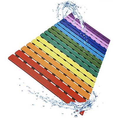 LuxurYou Non Slip Bathtub Mat Double-Layered Shower Floor Mat with Suction Cups EZ-Dry Construction Non-Toxic, BPA, Latex, Phthalate, PVC Free (Rainbow) LuxurYou Non Slip Bathtub Mat Double-Layered Shower Floor Mat with Suction Cups EZ-Dry Construction Non-Toxic, BPA, Latex, Phthalate, PVC Free (Rainbow)
