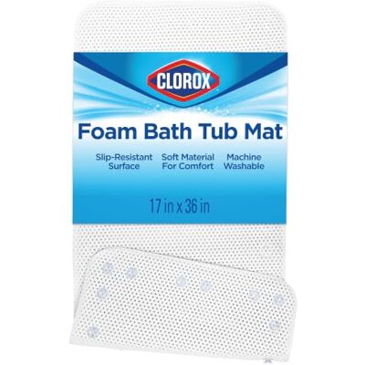 Duck 288002 Clorox Cushioned Foam Bath Mat for Tubs, White, 17" x 36" Non Slip Bathtub Mat with Suction Cups for use in Non Textured Bathtubs and Shower Stalls Duck 288002 Clorox Cushioned Foam Bath Mat for Tubs, White, 17" x 36" Non Slip Bathtub Mat with Suction Cups for use in Non Textured Bathtubs and Shower Stalls