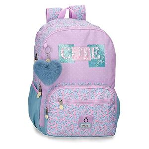 Enso Cute girl Double Compartment School Backpack Adaptable to Trolley Purple 32x44x17 cms Polyester 23.94L