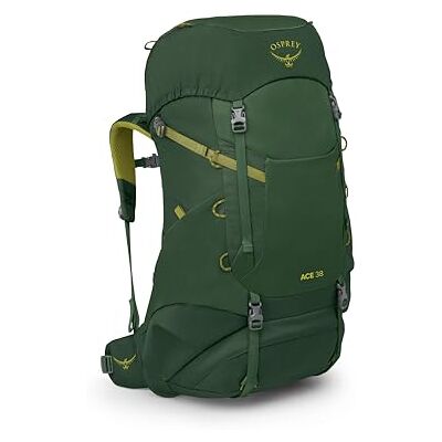 Osprey Ace Kid's Backpacking Pack, 38L, Green Canopy/Matcha Green Osprey Ace Kid's Backpacking Pack, 38L, Green Canopy/Matcha Green