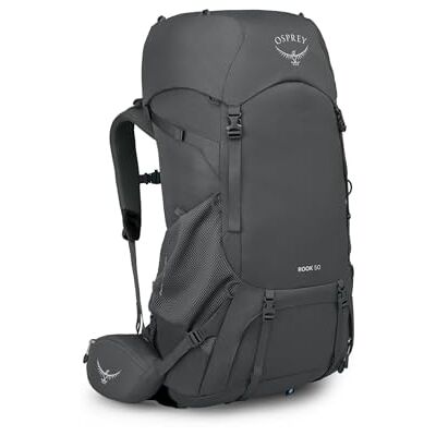 Osprey Rook Men's Backpacking Pack, 50L, Dark Charcoal/Silver Lining Osprey Rook Men's Backpacking Pack, 50L, Dark Charcoal/Silver Lining
