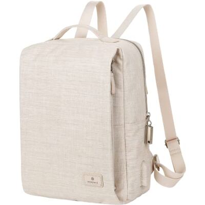 Nordace Siena II Mini Smart Travel Backpack for Women with USB Charging Port, Water Resistant, Beige, Mini, Daypack Backpacks Nordace Siena II Mini Smart Travel Backpack for Women with USB Charging Port, Water Resistant, Beige, Mini, Daypack Backpacks