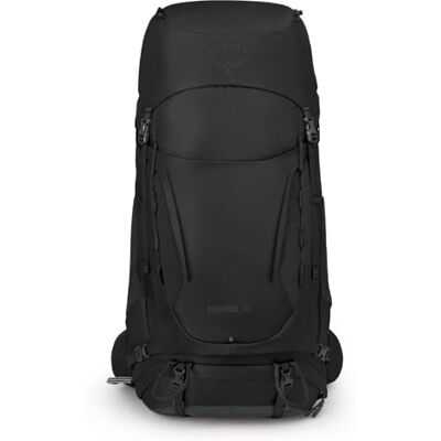 Osprey Kestrel Men's Backpacking Pack, 58L Large/X-Large, Black hiking pack, camping gear, overnight trail pack, Black color, L-XL size Osprey Kestrel Men's Backpacking Pack, 58L Large/X-Large, Black hiking pack, camping gear, overnight trail pack, Black color, L-XL size