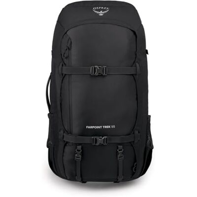Osprey Farpoint Men's Backpack, 55L, Black, O/S Osprey Farpoint Men's Backpack, 55L, Black, O/S