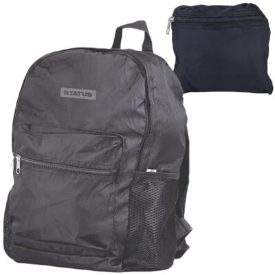 Status Foldable Travel Rucksack, Ultra Lightweight Packable Backpack for Outdoor Activities, Holidays & Day Trips, Black (STFRUCKSACK1PK6) Status Foldable Travel Rucksack, Ultra Lightweight Packable Backpack for Outdoor Activities, Holidays & Day Trips, Black (STFRUCKSACK1PK6)