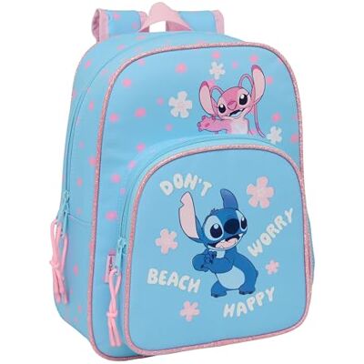 safta STITCH HAPPY – Animated Children's School Backpack, Children's Backpack, Adaptable to Trolley, Ideal for School Children, Comfortable and Versatile, Quality and Resistance, 26 x 11 x 34 cm, light blue safta STITCH HAPPY – Animated Children's School Backpack, Children's Backpack, Adaptable to Trolley, Ideal for School Children, Comfortable and Versatile, Quality and Resistance, 26 x 11 x 34 cm, light blue