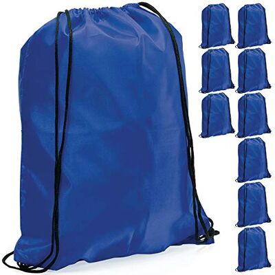 eBuyGB Pack of 10 Plain Polyester Drawstring Backpack, Gym Rucksack, School Sport Bag, PE Kit, Book Bag Ideal for Screen Printing, Cricut Cameo, HTV (Blue) eBuyGB Pack of 10 Plain Polyester Drawstring Backpack, Gym Rucksack, School Sport Bag, PE Kit, Book Bag Ideal for Screen Printing, Cricut Cameo, HTV (Blue)