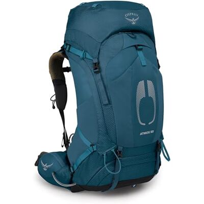 Osprey Atmos Ag 50 Litre Rucksack, Blue, One Size Osprey Atmos Ag 50 Litre Rucksack, Blue, One Size