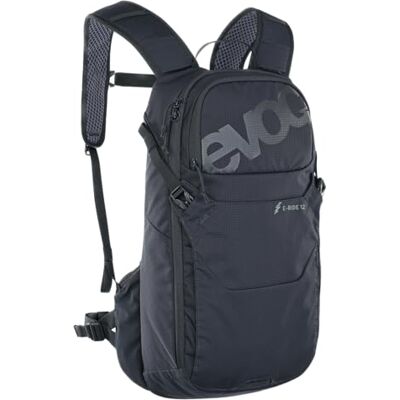 EVOC E-RIDE 12 bike backpack, e-bike rucksack (extra-light, compact, AIR CIRCULATION, AIR PAD SYSTEM, CONTROL DISPLAY PANEL, XC/DH helmet mount, strap fixation system), Black EVOC E-RIDE 12 bike backpack, e-bike rucksack (extra-light, compact, AIR CIRCULATION, AIR PAD SYSTEM, CONTROL DISPLAY PANEL, XC/DH helmet mount, strap fixation system), Black