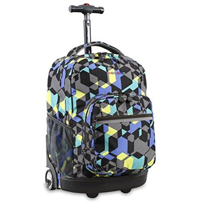 J World New York Sunrise Rolling Backpack Casual Daypack, 18 cm, 34.50 L, Cubes J World New York Sunrise Rolling Backpack Casual Daypack, 18 cm, 34.50 L, Cubes