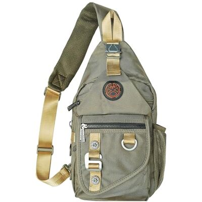 Vanlison Sling Backpacks, Sling Chest Bags Shoulder Crossbody Bags for Men Women Outdoor Travel Walking Dog Running Bag, Army Green, M Vanlison Sling Backpacks, Sling Chest Bags Shoulder Crossbody Bags for Men Women Outdoor Travel Walking Dog Running Bag, Army Green, M
