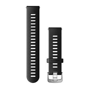Garmin Quick Release Strap 20mm Silicone Black Fits Venu Series (except S models), Forerunner 55/245/645, Approach S12/S40/S42, vivoactive 3/4, vivomove 3/HR/Luxe/Style, D2 A. ir/Air X. 10