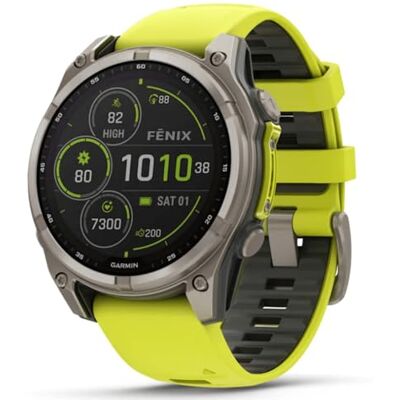 Garmin FENIX 8-47 MM, SOLAR, SAPPHIRE TITANIUM WITH AMPYELLOW/GRAPHITE SILICONE BAND Garmin FENIX 8-47 MM, SOLAR, SAPPHIRE TITANIUM WITH AMPYELLOW/GRAPHITE SILICONE BAND