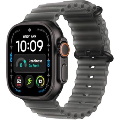 Apple Watch Ultra 4 GPS + Cellular 49mm Smartwatch Black Titanium Case Translucent Black Ocean Band. Advanced Health + Fitness Tracking, 2+ Day Battery Apple Watch Ultra 4 GPS + Cellular 49mm Smartwatch Black Titanium Case Translucent Black Ocean Band. Advanced Health + Fitness Tracking, 2+ Day Battery