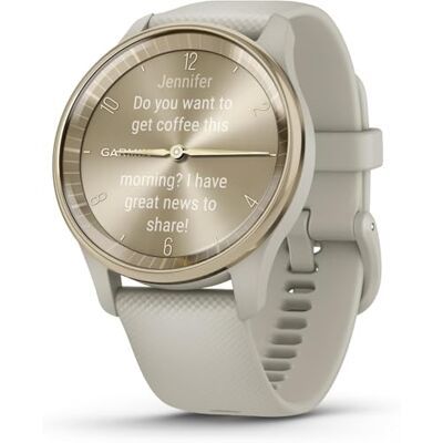 Garmin [Renewed vívomove Trend, 40mm Stylish Hybrid Smartwatch with Health and Fitness functions, Dynamic Watch Hands, Touchscreen Display and up to 5 days battery life, French Gray (Renewed) Garmin [Renewed vívomove Trend, 40mm Stylish Hybrid Smartwatch with Health and Fitness functions, Dynamic Watch Hands, Touchscreen Display and up to 5 days battery life, French Gray (Renewed)