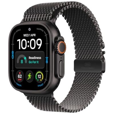 Apple Watch Ultra 4 GPS + Cellular 49mm Smartwatch Black Titanium Case Black Titanium Milanese Loop M. Advanced Health + Fitness Tracking, 2+ Day Battery Apple Watch Ultra 4 GPS + Cellular 49mm Smartwatch Black Titanium Case Black Titanium Milanese Loop M. Advanced Health + Fitness Tracking, 2+ Day Battery