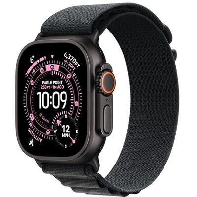 Apple Watch Ultra 3 GPS + Cellular 49mm Premium Running and Multisport Smartwatch with Rugged Black Titanium Case with Black Alpine Loop Medium. Advanced Health and Fitness Tracking Apple Watch Ultra 3 GPS + Cellular 49mm Premium Running and Multisport Smartwatch with Rugged Black Titanium Case with Black Alpine Loop Medium. Advanced Health and Fitness Tracking