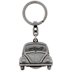 BRISA VW Collection Volkswagen Metal Keyring with Shopping Cart Chip Keychain Accessory Keyholder in Beetle Bug Design (Silver) BRISA VW Collection Volkswagen Metal Keyring with Shopping Cart Chip Keychain Accessory Keyholder in Beetle Bug Design (Silver)
